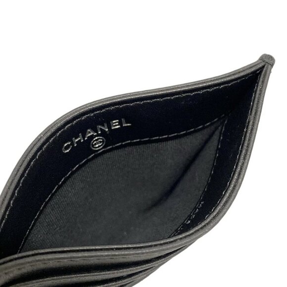 Auth CHANEL Matelasse AP4380 Black Leather Card Case - Picture 3 of 9